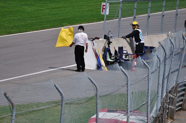 A marshal playing with his flag